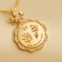 Custom Baby Hand & Footprint Pendant with Bow and Diamonds in 18K Gold