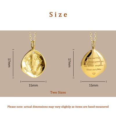 Custom Baby Hand & Footprint Pendant in 18K Gold