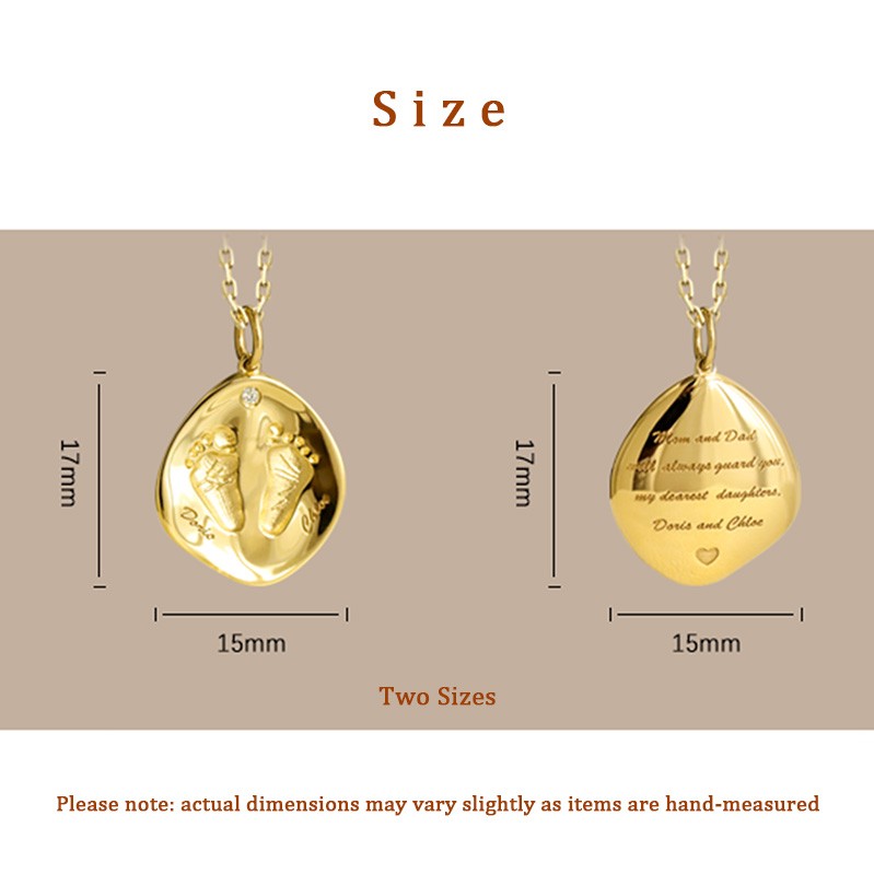 Custom Baby Hand & Footprint Pendant in 18K Gold