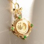 Spinning Baby Hand & Footprint Pendant with Gemstone in Custom 18K Gold