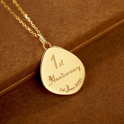 Custom Baby Footprint and Handprint Pendant in 18K Gold - Irregular Shape Keepsake Jewelry