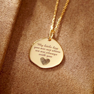 Custom Baby Footprint and Handprint Pendant in 18K Gold - Irregular Shape Keepsake Jewelry