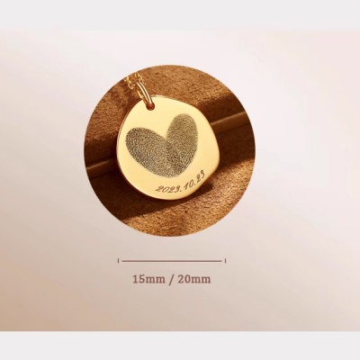 Custom Baby Fingerprint Pendant in 18K Gold - Unique Freeform Keepsake Necklace