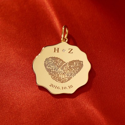 Custom Baby Fingerprint & Handprint & Footprint Pendant in 18K Gold - The Ultimate Personalized Keepsake