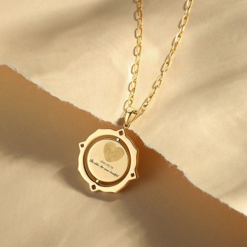Ruby and Diamond Baby Handprint & Footprint Pendant in 18K Gold - Custom Luxury Keepsake