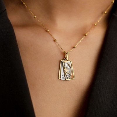 Vintage Stacking Pendant - Custom 18K Gold Rectangular Openwork Charm