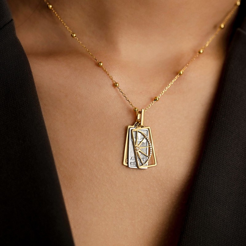 Vintage Stacking Pendant - Custom 18K Gold Rectangular Openwork Charm