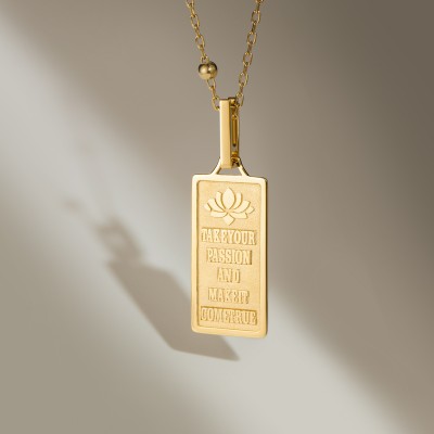 Vintage Stacking Pendant - Custom 18K Gold Rectangular Openwork Charm