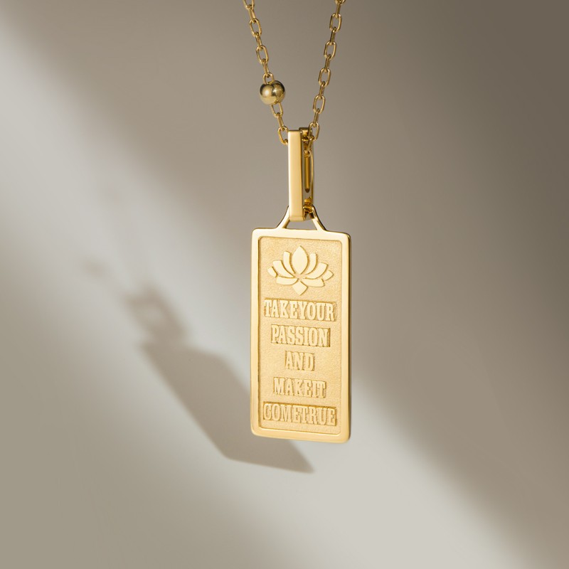 Vintage Stacking Pendant - Custom 18K Gold Rectangular Openwork Charm