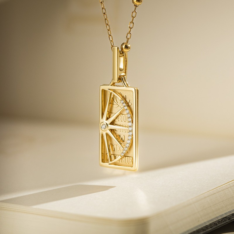 Vintage Stacking Pendant - Custom 18K Gold Rectangular Openwork Charm