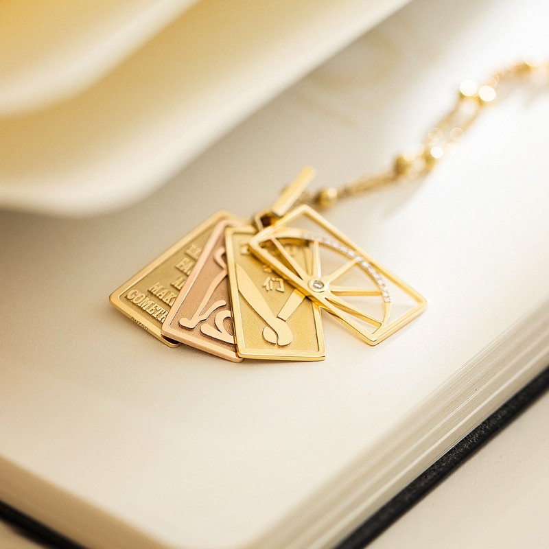 Vintage Stacking Pendant - Custom 18K Gold Rectangular Openwork Charm