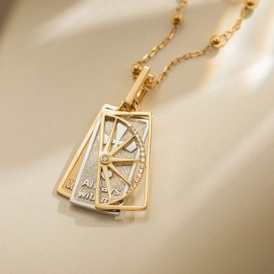 Vintage Stacking Pendant - Custom 18K Gold Rectangular Openwork Charm