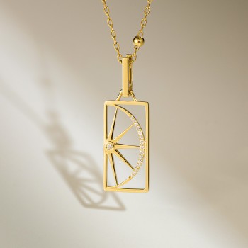 Vintage Stacking Pendant - Custom 18K Gold Rectangular Openwork Charm