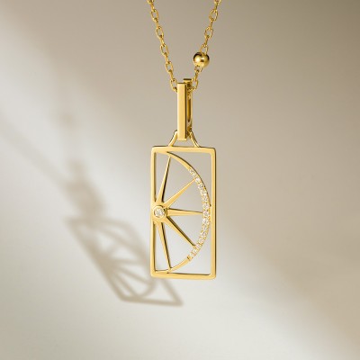 Vintage Stacking Pendant - Custom 18K Gold Rectangular Openwork Charm