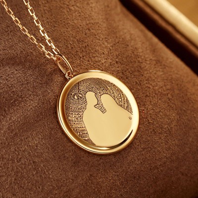 Custom-18K Gold-Pendant-Sound Wave-Your Love-Message