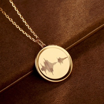 Custom-18K Gold-Pendant-Sound Wave-Your Love-Message