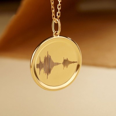 Custom-18K Gold-Pendant-Sound Wave-Your Love-Message
