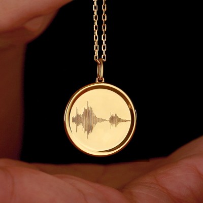 Custom-18K Gold-Pendant-Sound Wave-Your Love-Message