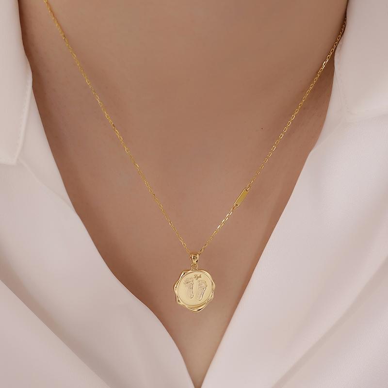 Baby Handprint and Footprint Seal Pendant - Wax Seal Style