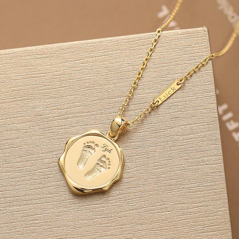 Baby Handprint and Footprint Seal Pendant - Wax Seal Style