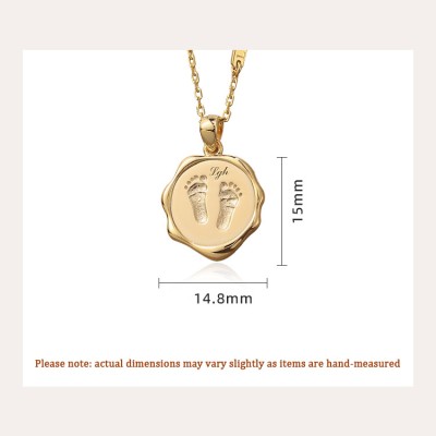 Baby Handprint and Footprint Seal Pendant - Wax Seal Style