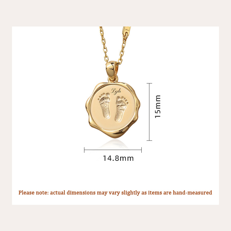 Baby Handprint and Footprint Seal Pendant - Wax Seal Style