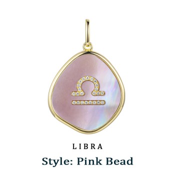 Custom Zodiac Necklace - 18K Gold & Malachite Engraved Pendant